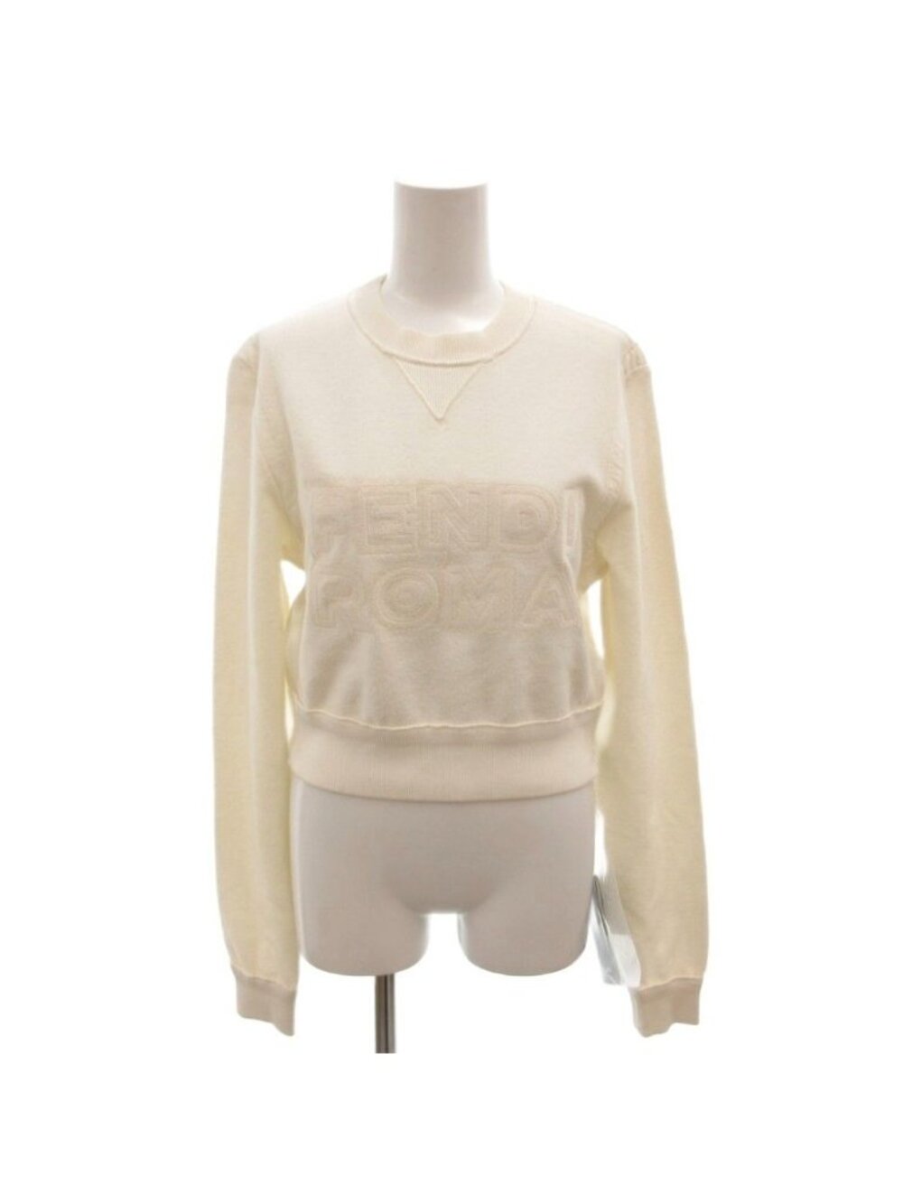 Fendi Sweatshirt Short Length Logo Embroidery Switch Long Sleeve XXS White